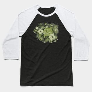 Sea Turtle Floral 4 Baseball T-Shirt